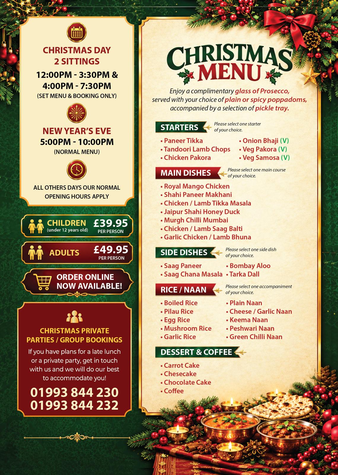 Christmas Festive Menu